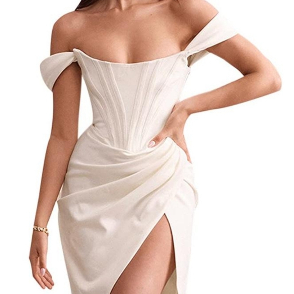 White Adina Mid- Length Cocktail Dress